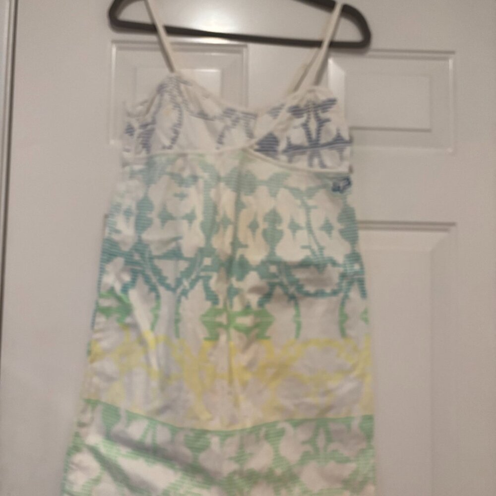 Womens Roxy size M sundress white with blue and green preloved #128